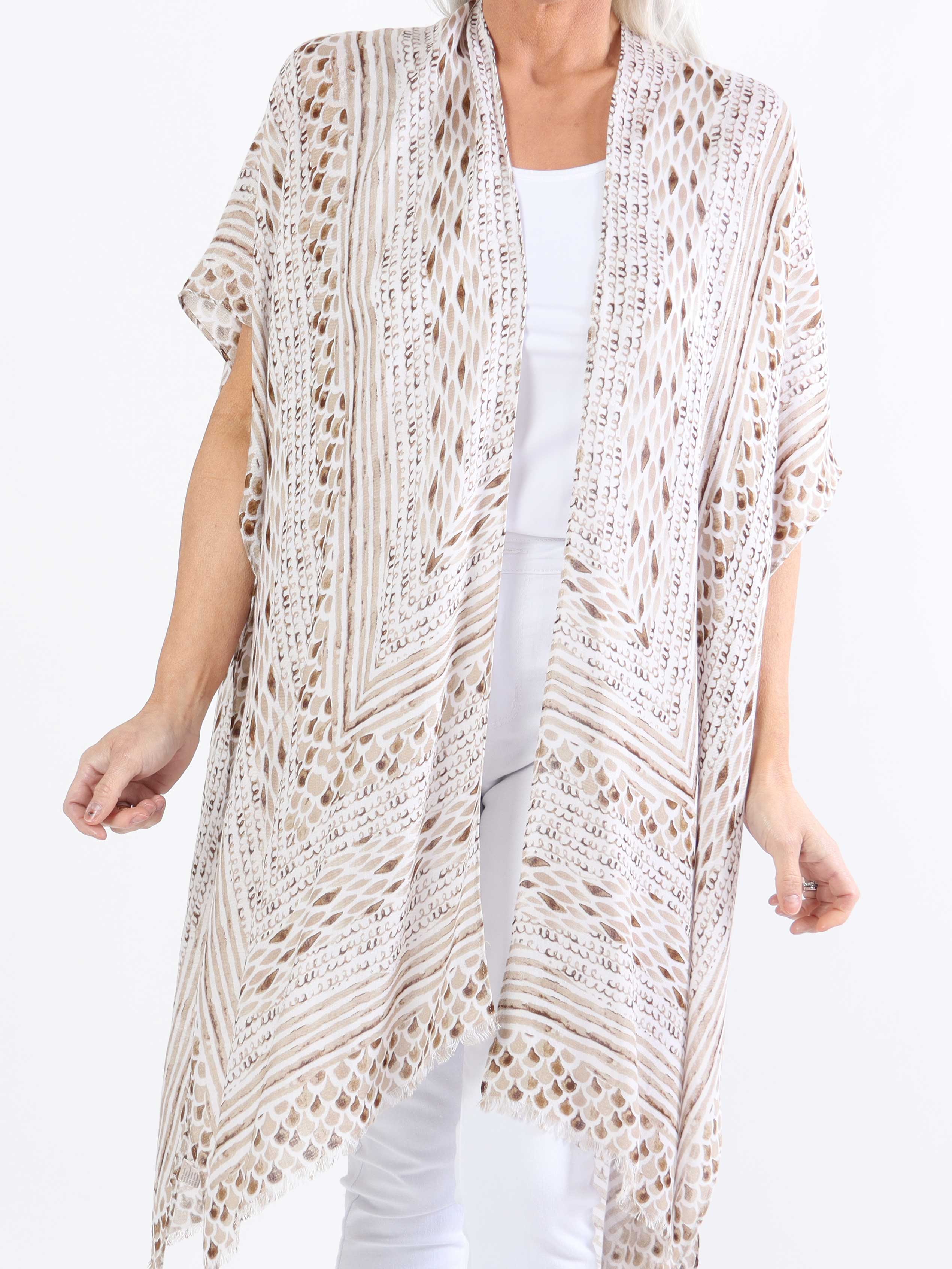 Alexandrine snake - Lätt och luftig plus size kimono i bomull